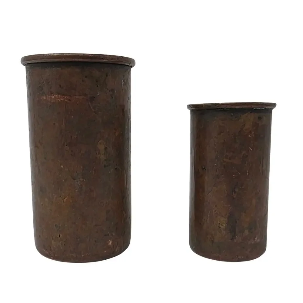 Vintage Copper Measuring Cups Set of 4 Nesting Hand Stamped Farmhouse Decor